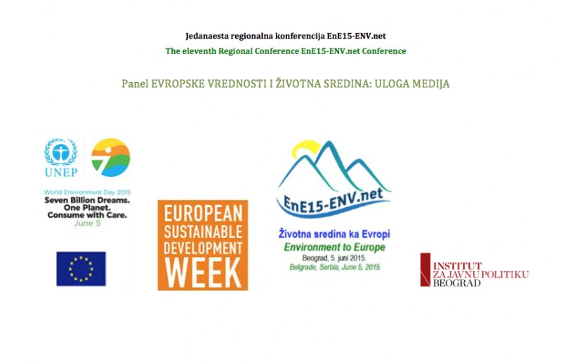 Najava: Panel Evropske vrednosti i životna sredina: uloga medija